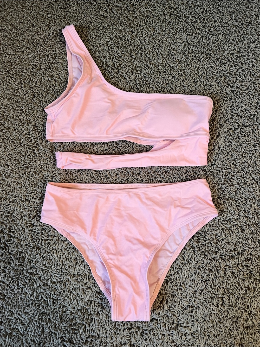 SHEIN Pink One-Shoulder Bikini Set
